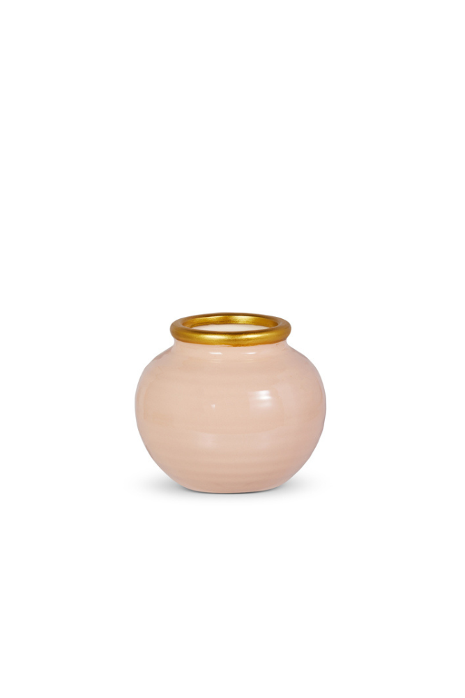 Blush Gold Rimmed Vase