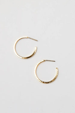 Brenda Grands Thin Hammered Hoops