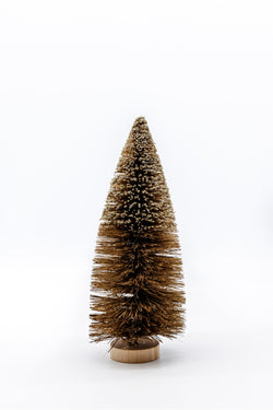 Natural Brown Bottle Brush Tree with Glitter