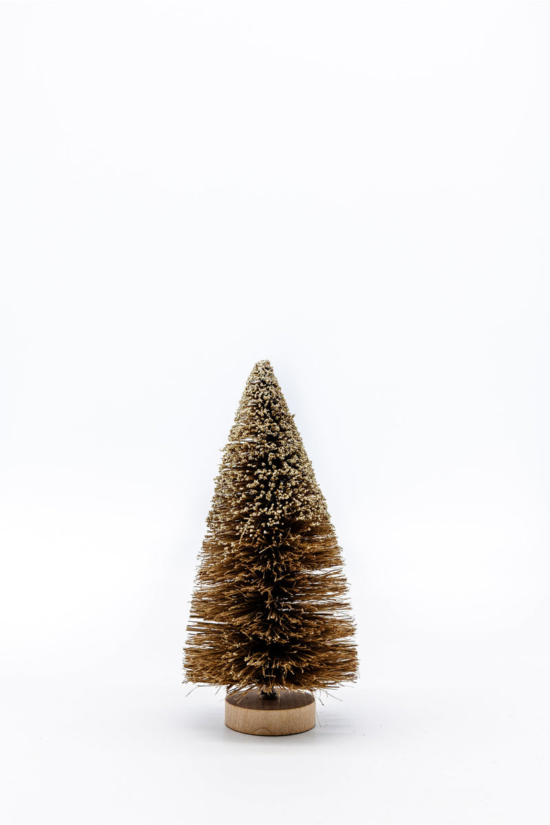 Natural Brown Bottle Brush Tree with Glitter