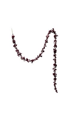 Flocked Burgundy Garland