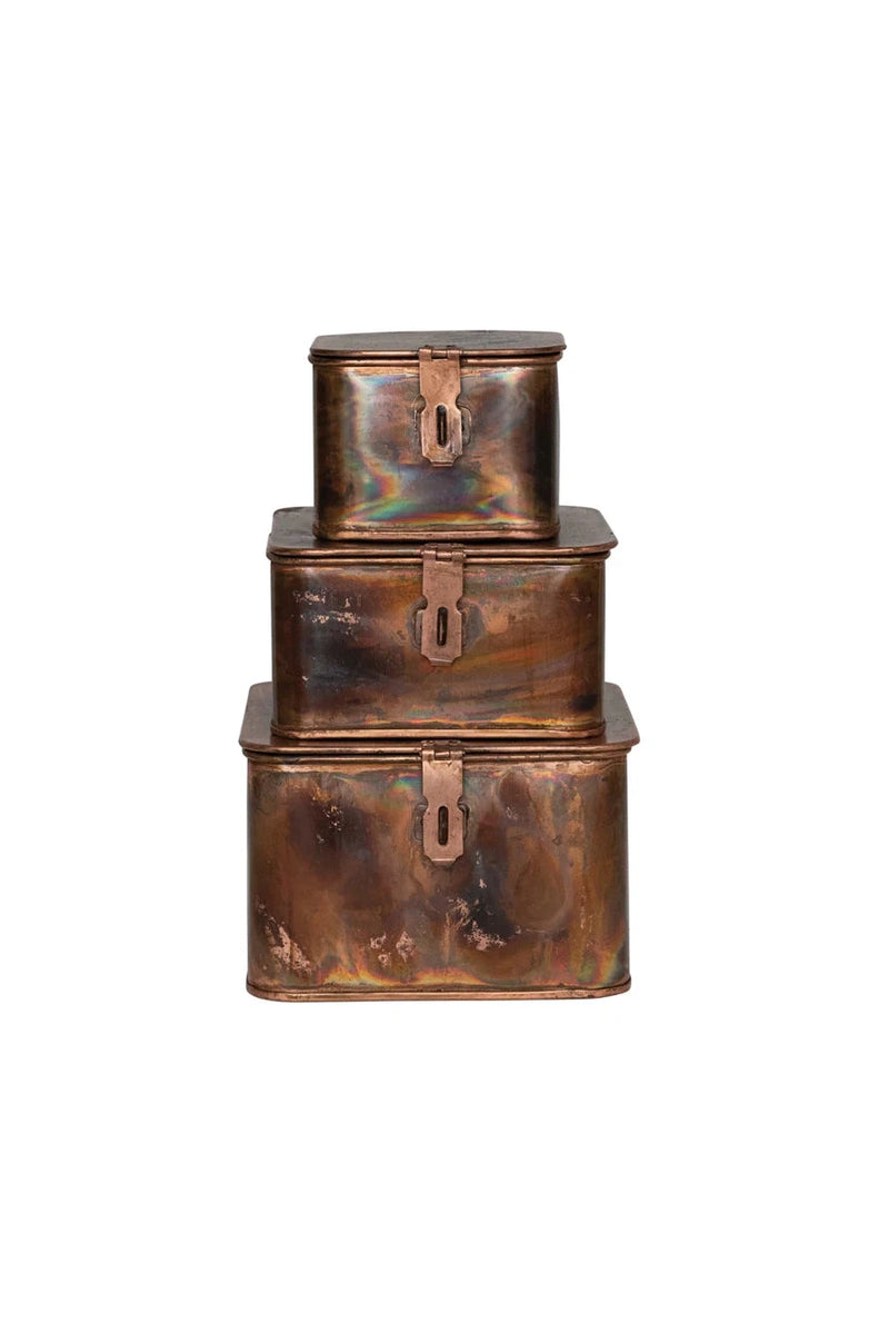 Burnt Copper Metal Box