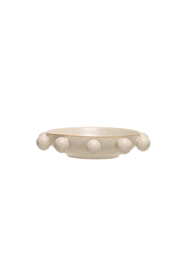 Speckled Cream Orb Serving Bowl