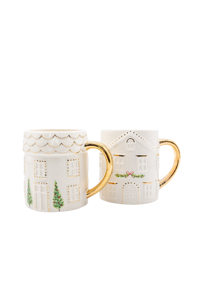 Holiday House Gold Mug