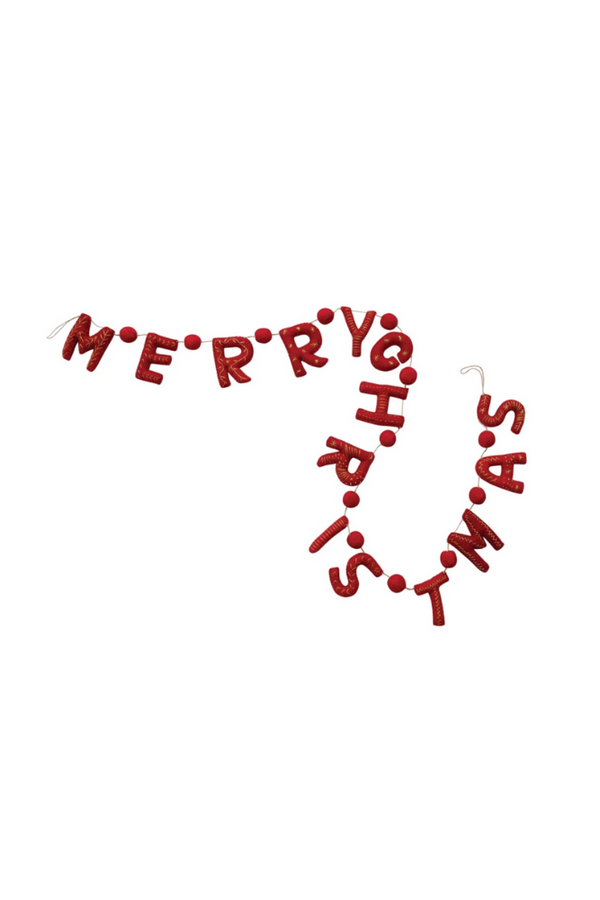 Red & Metallic Felt Garland