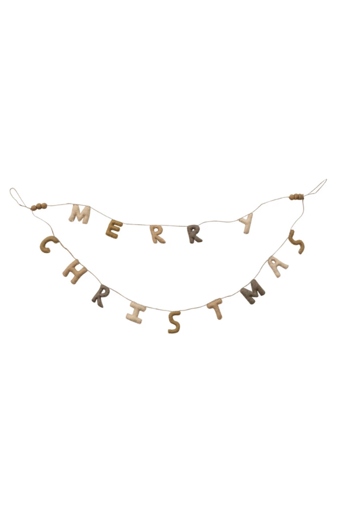 Wool Merry Christmas Banner