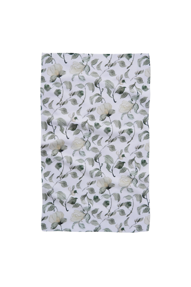 Spring Floral Blossoms Geometry Tea Towel