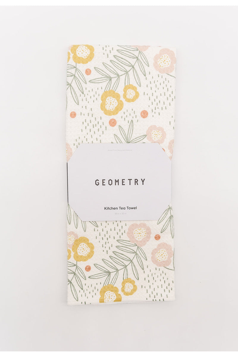 Geometry Kitchen Tea Towel — berry + basil