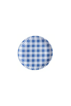Gingham Blue "Paper" Melamine Plate