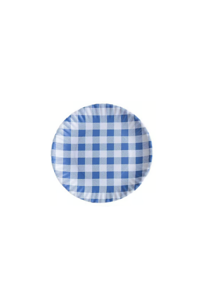 Gingham Blue "Paper" Melamine Plate