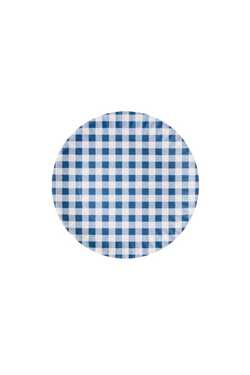 Blue Gingham "Paper" Melamine Platter