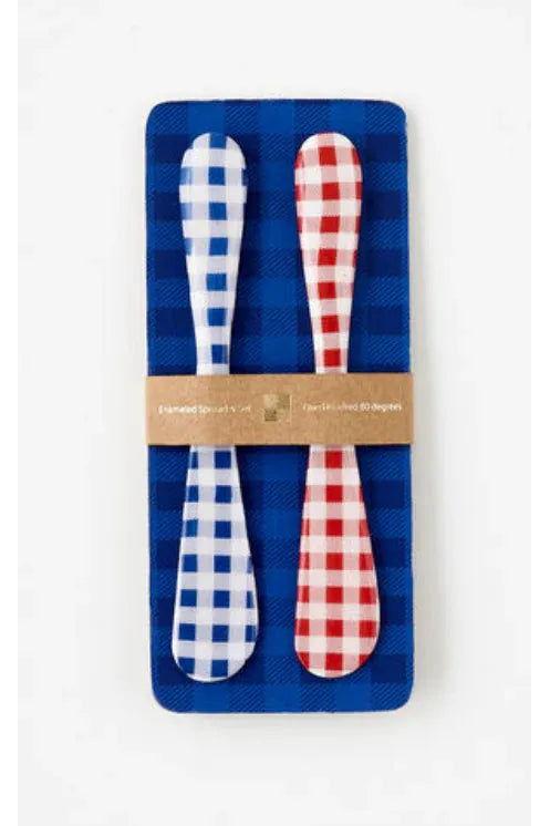 Gingham Blue & Red Spreader