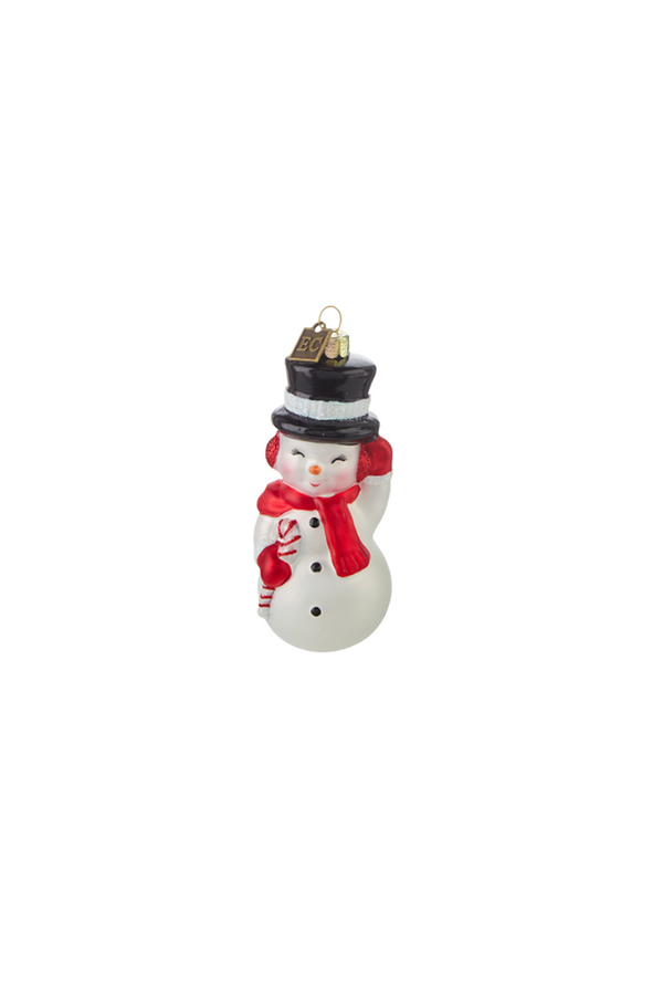 Glass Snowman Ornament