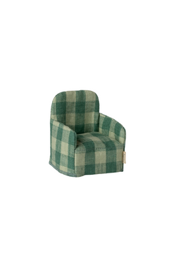 Maileg Folding Mouse Chair - Green Check