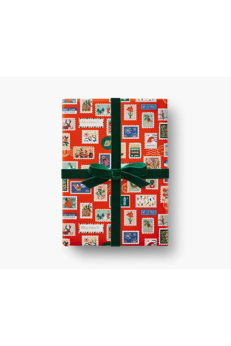 Holiday Stamps Wrapping Paper
