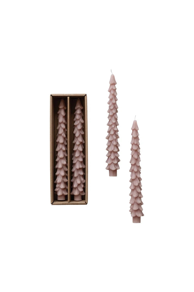 Christmas Tree Taper Candles - Set of 2