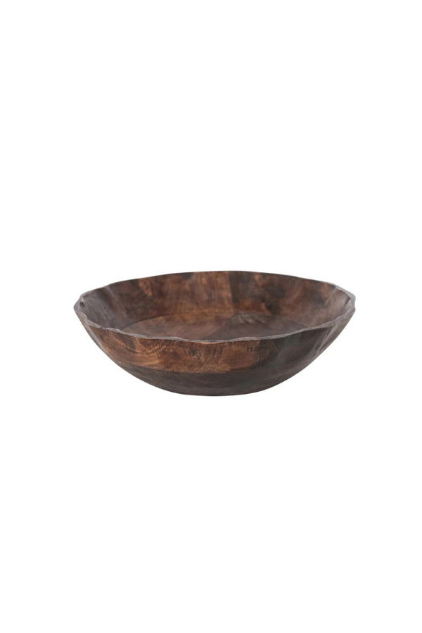 Mango Wood Scalloped Bowl