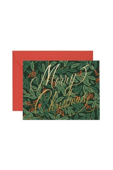 Merry Christmas Holly Berry Card