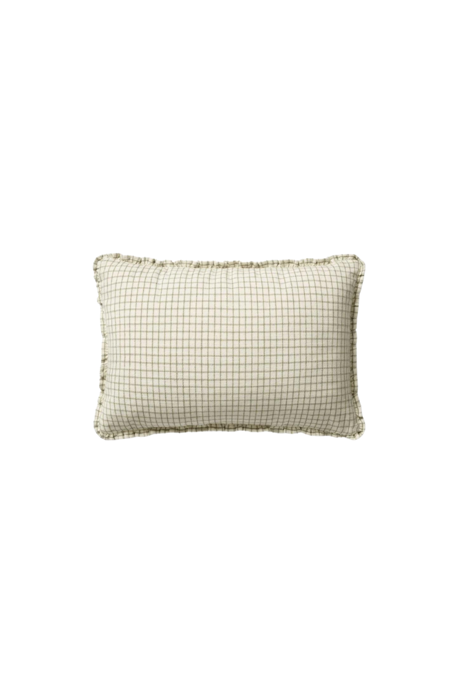 Chris Loves Julia Ivory/Moss Plaid Pillow