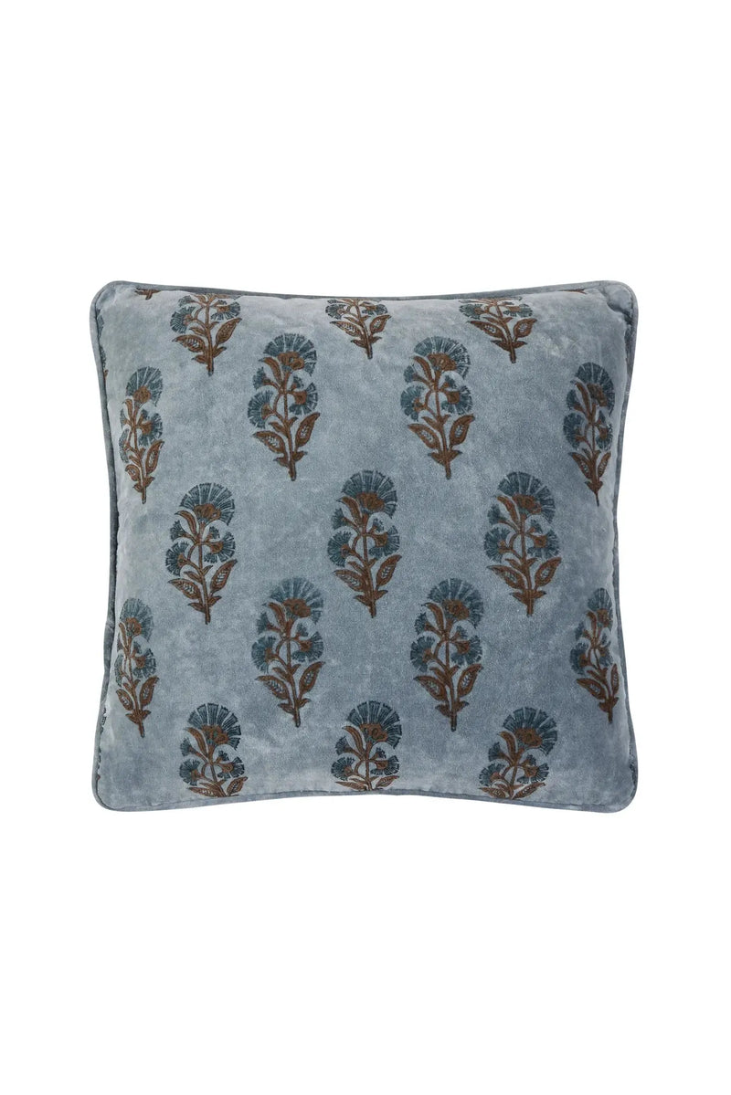 Mughal Flower Velvet Pillow 20x20