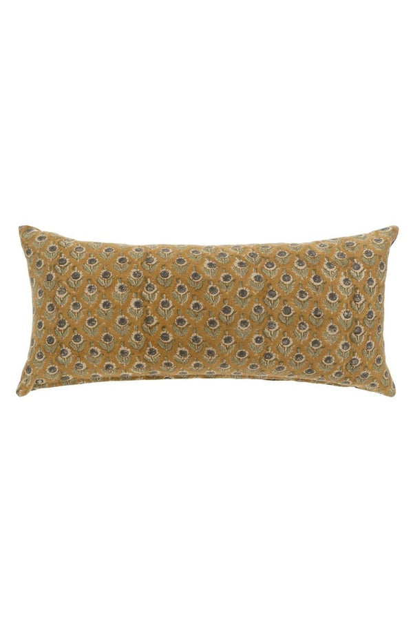 Mustard Kerala Block Print Pillow