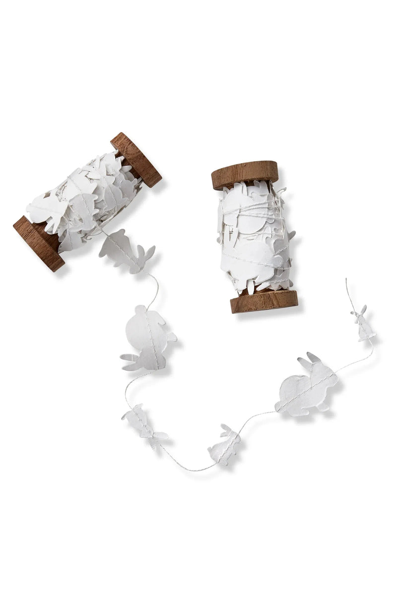 Paper Bunny Garland on Wood Spool