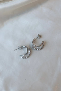 Zaana Pearl + Dotted Hoop Stud