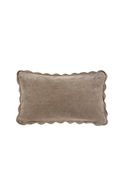 Velvet Scallop Pillow - Charcoal