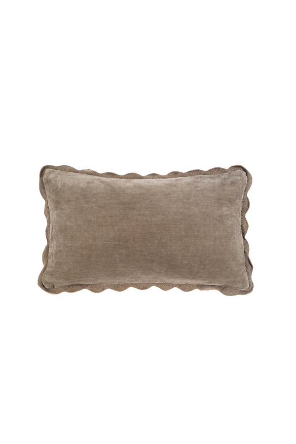 Velvet Scallop Pillow - Charcoal