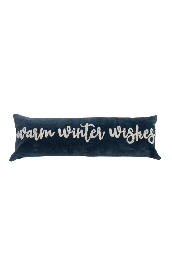 Blue Winter Wishes Pillow