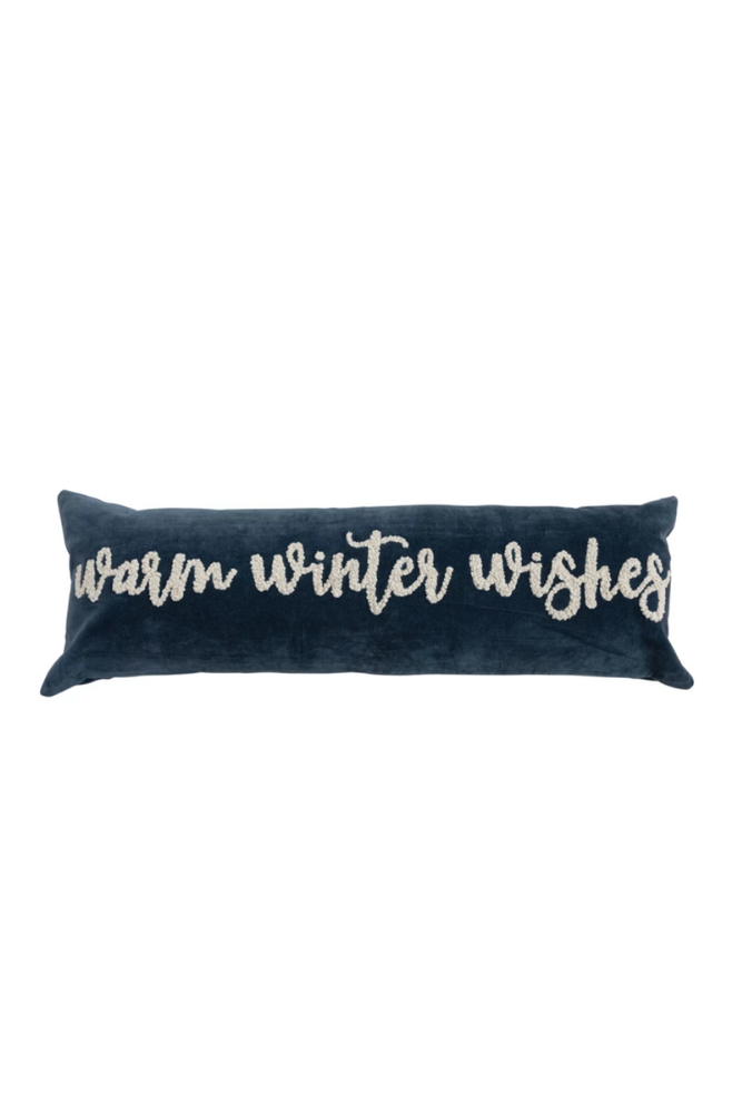 Blue Winter Wishes Pillow
