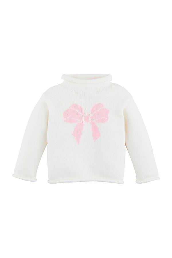 Rollneck Pink Bow Sweater