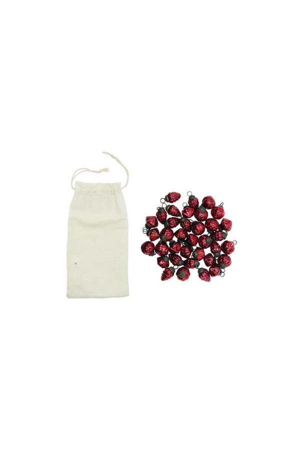 Red Mercury Glass Ornaments in Bag