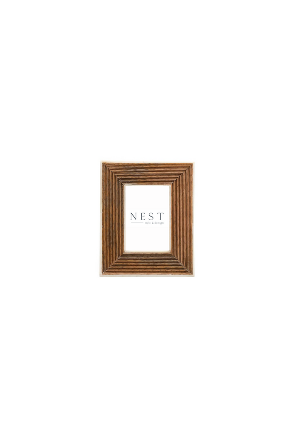 Wood Ribbed Picture Frame