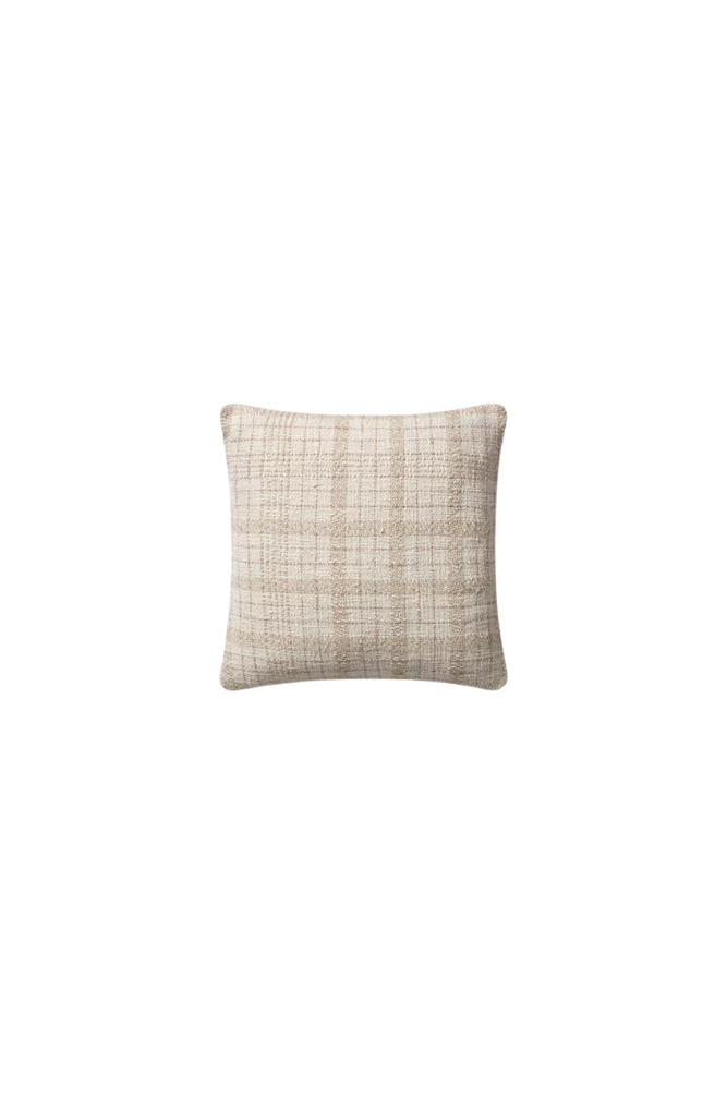 Chris Loves Julia Beige Plaid Pillow