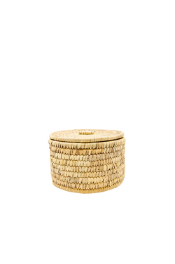 Hand Woven Round Basket with Lid