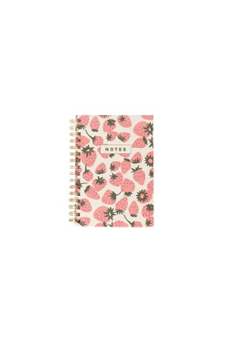 Pink Strawberries Spiral Journal