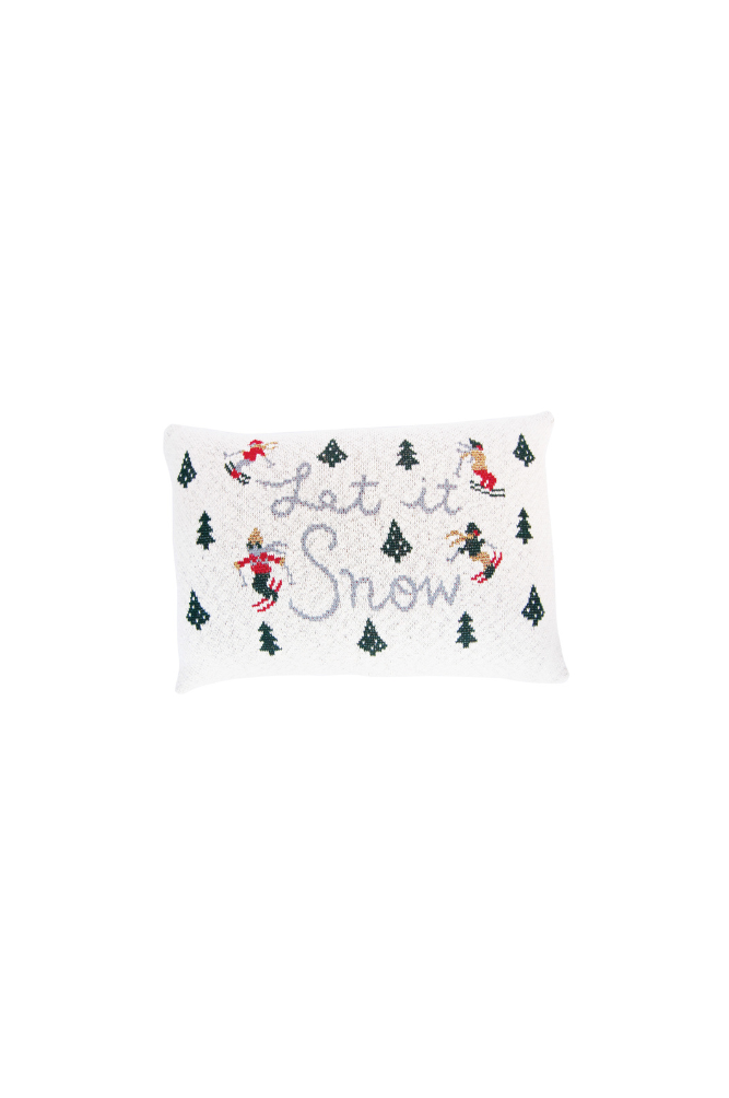 Let It Snow Ski Lumbar Pillow