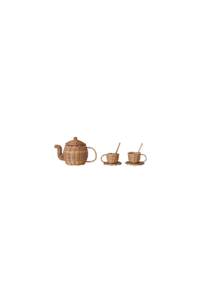 Woven Rattan Tea Set