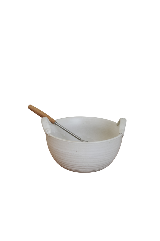 Stoneware Bowl & Whisk