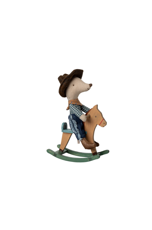 Maileg Cowboy on Rocking Horse - Little brother