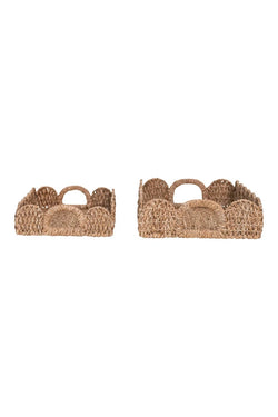 Scalloped Woven Trays