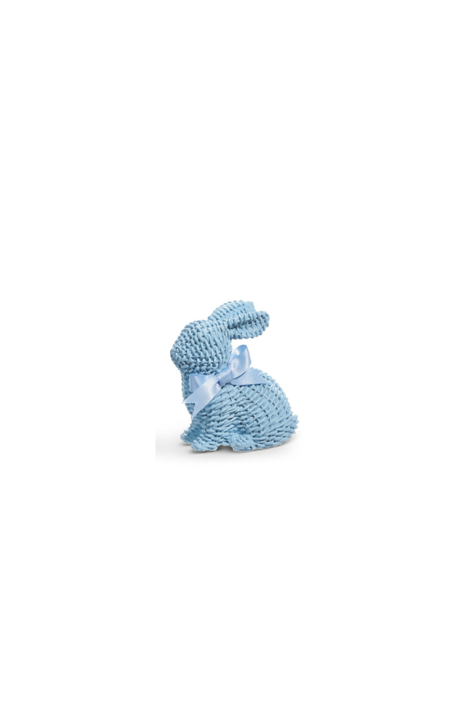 Blue Woven Bunny with Bow