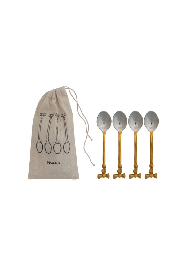 Gold Bow Brass Spoons