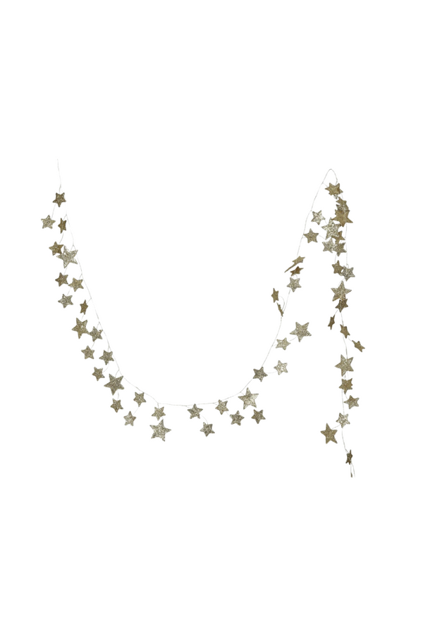 Gold Glitter Paper Star Garland