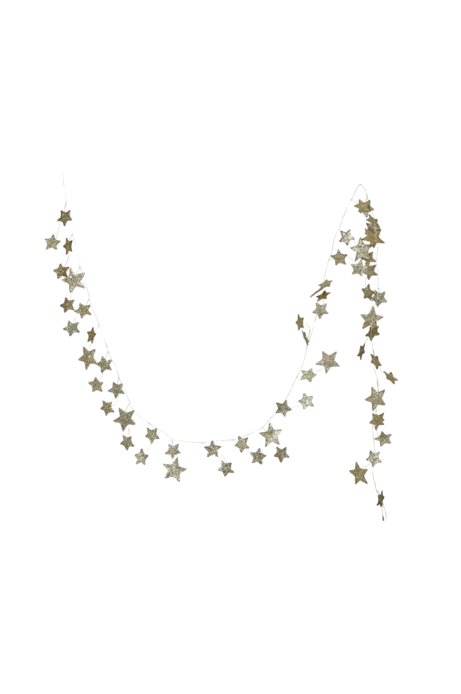Gold Glitter Paper Star Garland
