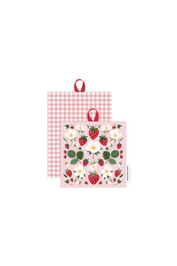 Strawberry Patch Pot Holder Set