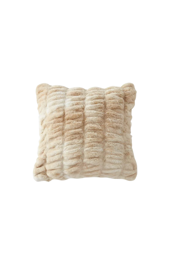 Faux Fur Pillow - Tan