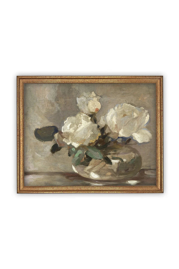 Vintage White Floral Art