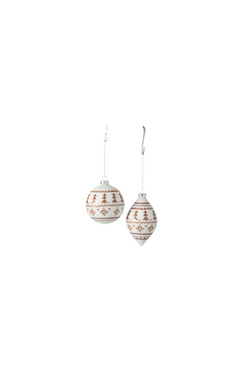 White Pattern Glass Ornament